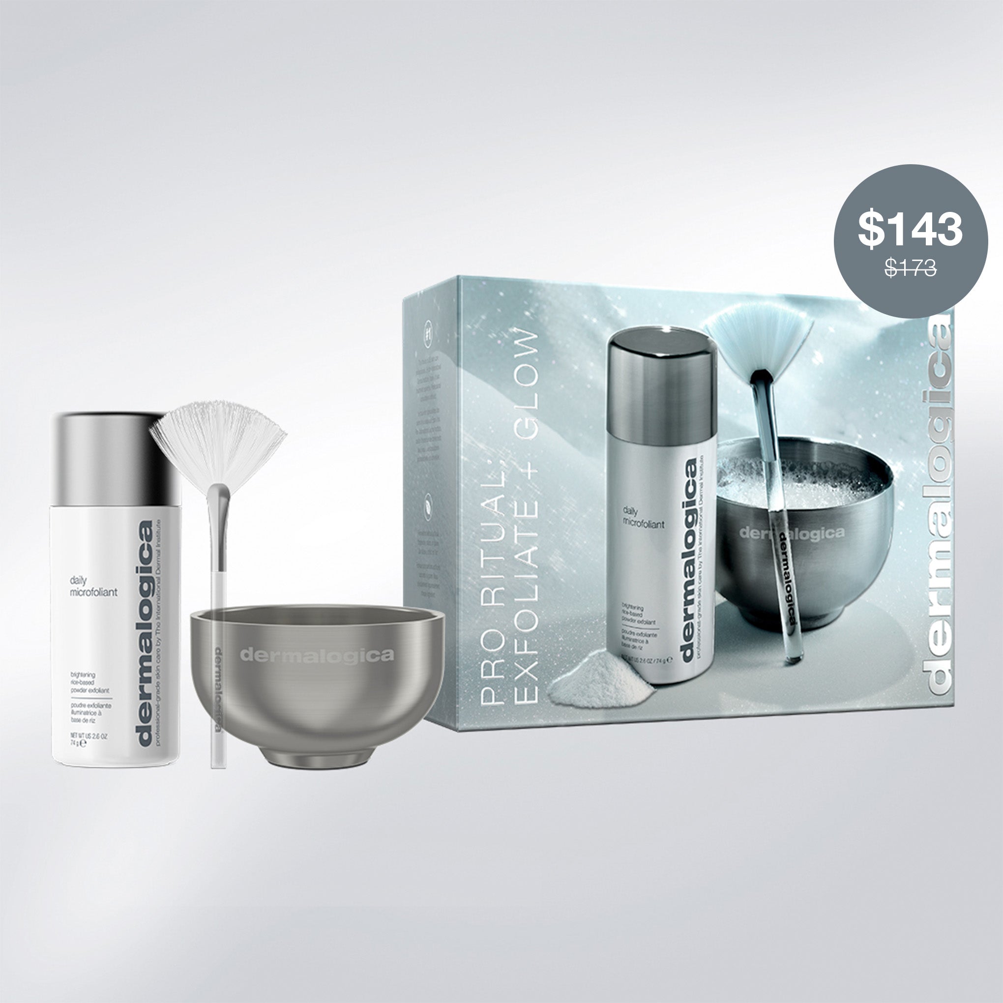 pro ritual: exfoliate + glow (1 full size + 2 skincare tools)